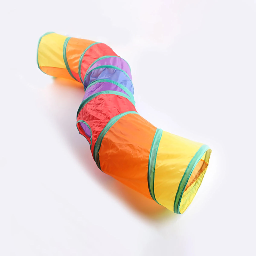 Tunnel pour chat pliable, jouet d'entraînement interactif et amusant