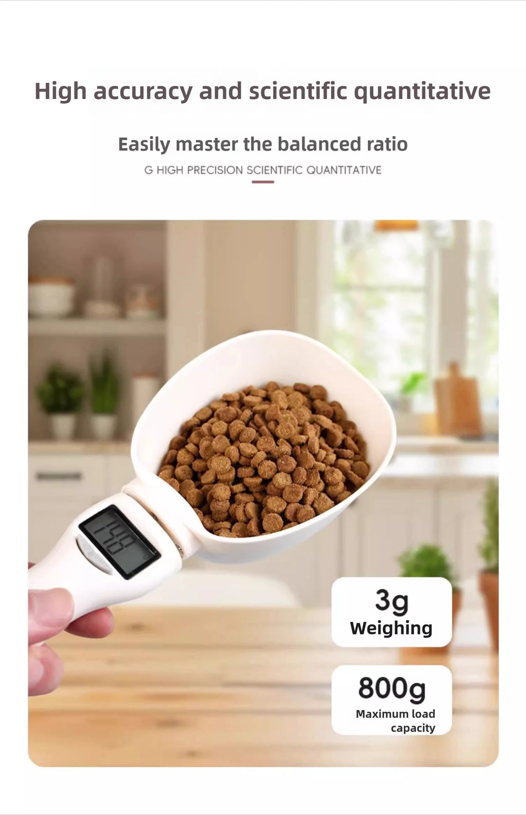 Cuillères doseuses électroniques intelligentes pour croquettes de chat et de chien