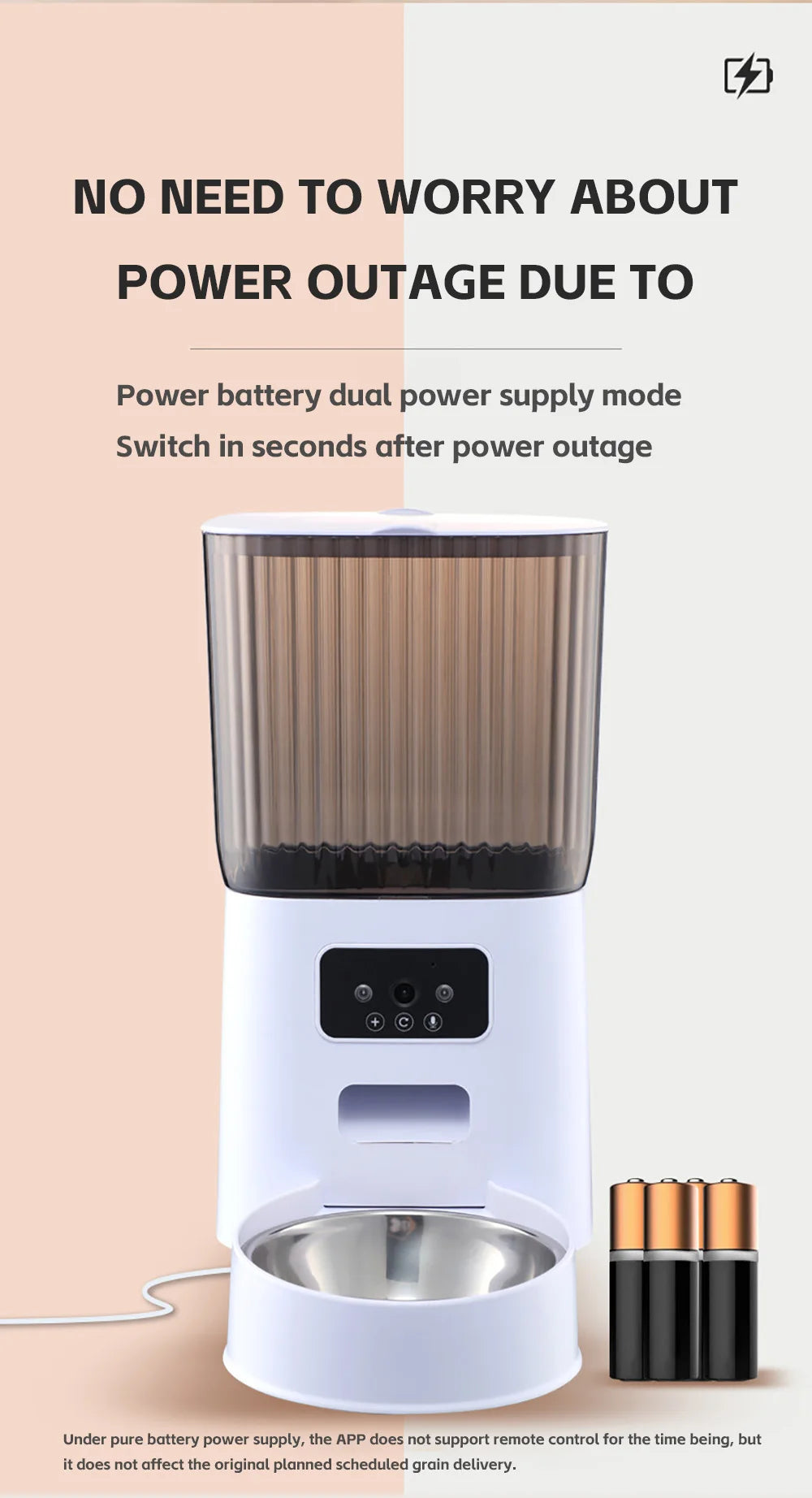 Distributeur automatique de croquettes 5L avec caméra