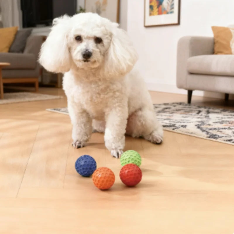 Balle interactive indestructible en caoutchouc à mâcher pour chiens de petite