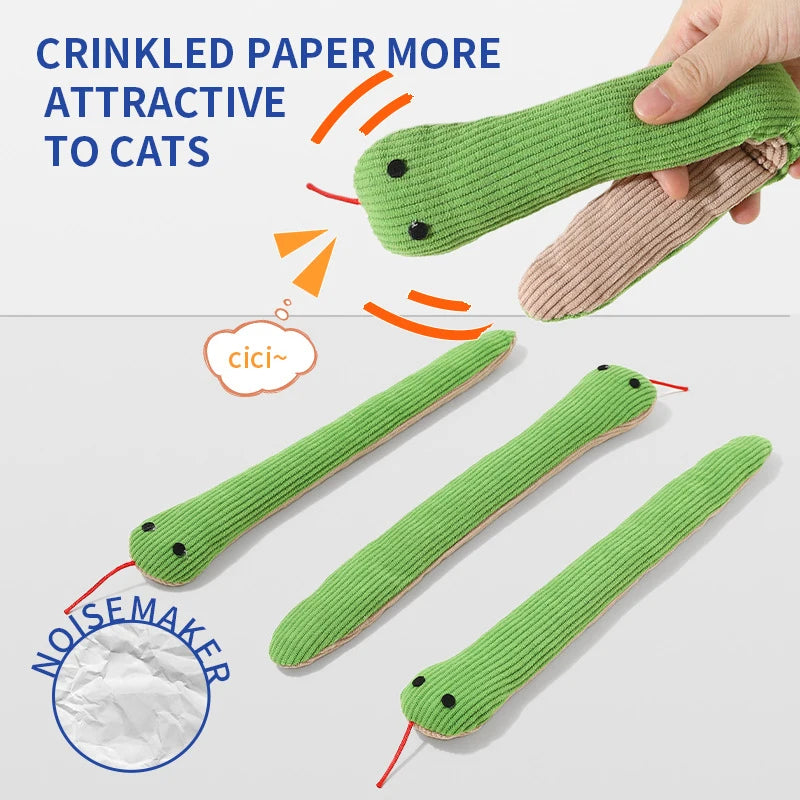 Dog Toy Snake Interactive Crinkle Sound Toy Kitten  Kick Toy Interactive Pet Toy for Indoor Cats 16.5 Inches Pet Supplies
