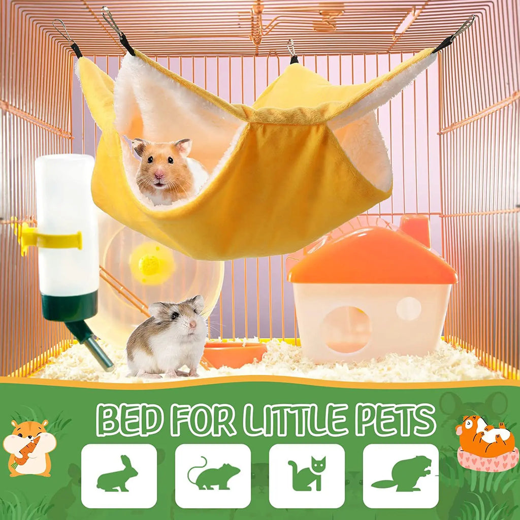 Hamac double couche pour animaux de compagnie, lit-balançoire chaud pour furet hamster, lit-balançoire pour chats et rongeurs, fournitures pour animaux de compagnie