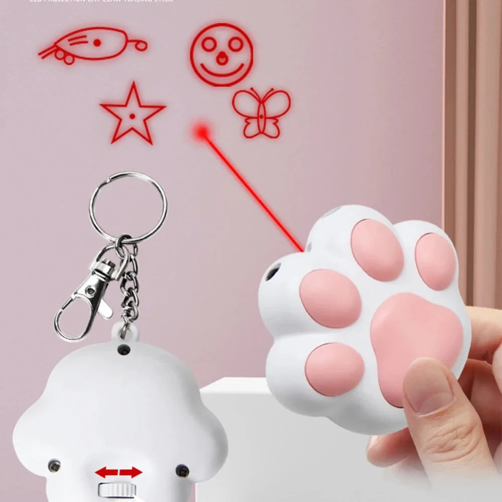 Jouet laser en forme de patte pour chat, rechargeable par USB