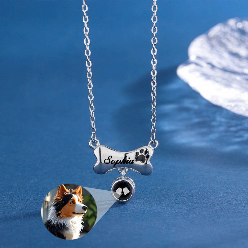 Collier photo personnalisé avec gravure et nom