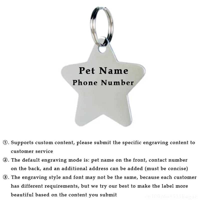 Plaque d'identification personnalisée pour chien et chat