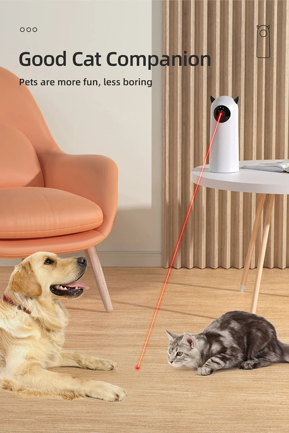 Jouet Laser Automatique Rechargeable pour Chat — 3 Modes