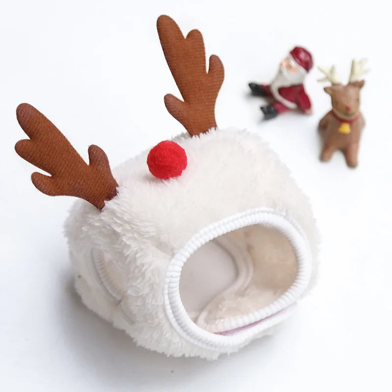 Chapeau de Noël amusant pour chien, bavoir de Père Noël pour animaux de compagnie