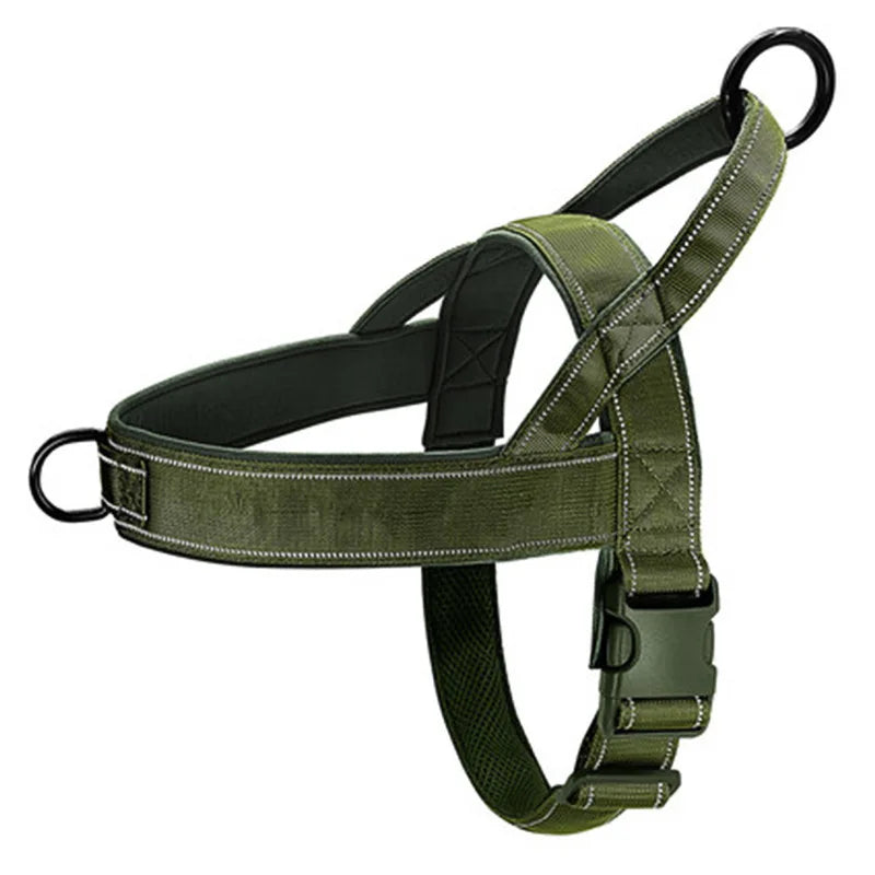 Harnais tactique anti-traction pour chien - Nylon ajustable pour grands chiens