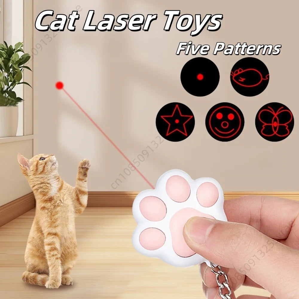 Jouet laser en forme de patte pour chat, rechargeable par USB