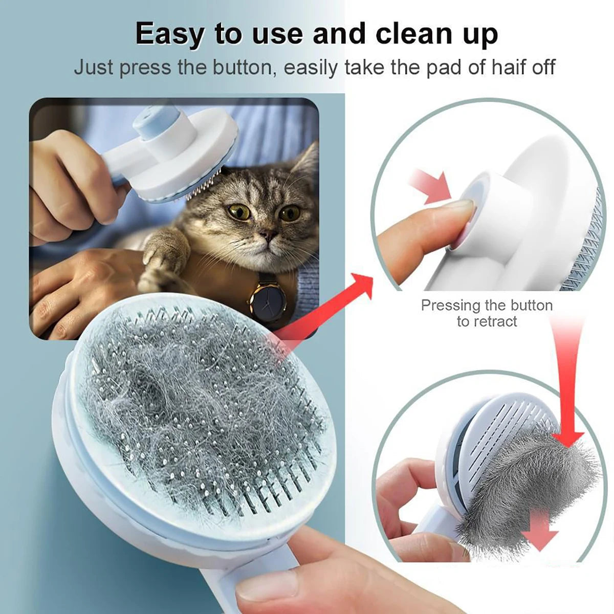 Brosse à poils pour chiens et chats, peigne en acier inoxydable pour le toilettage et l'entretien des chats à poils longs