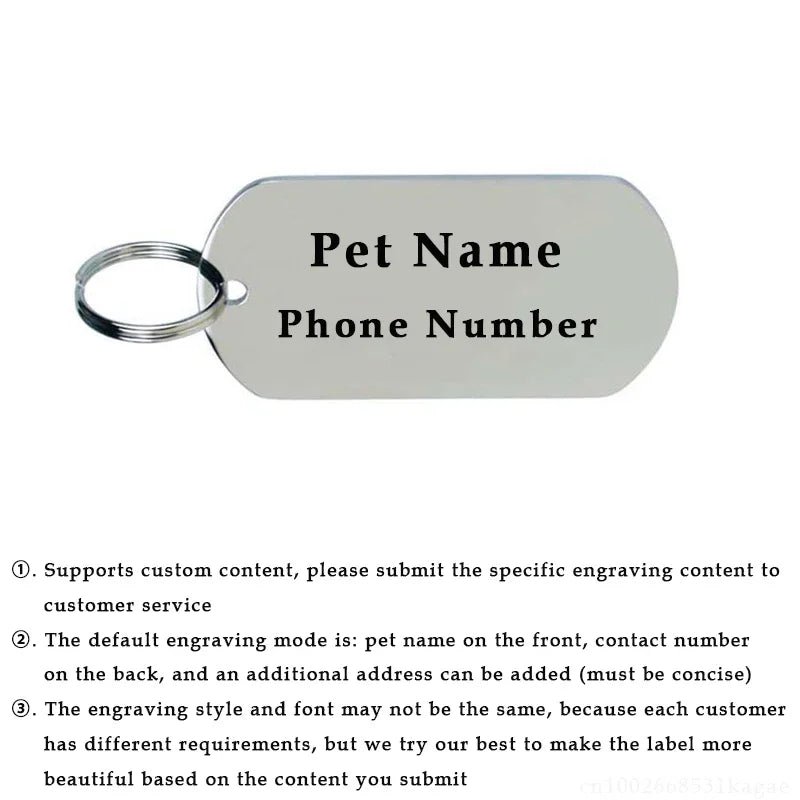 Plaque d'identification personnalisée pour chien et chat