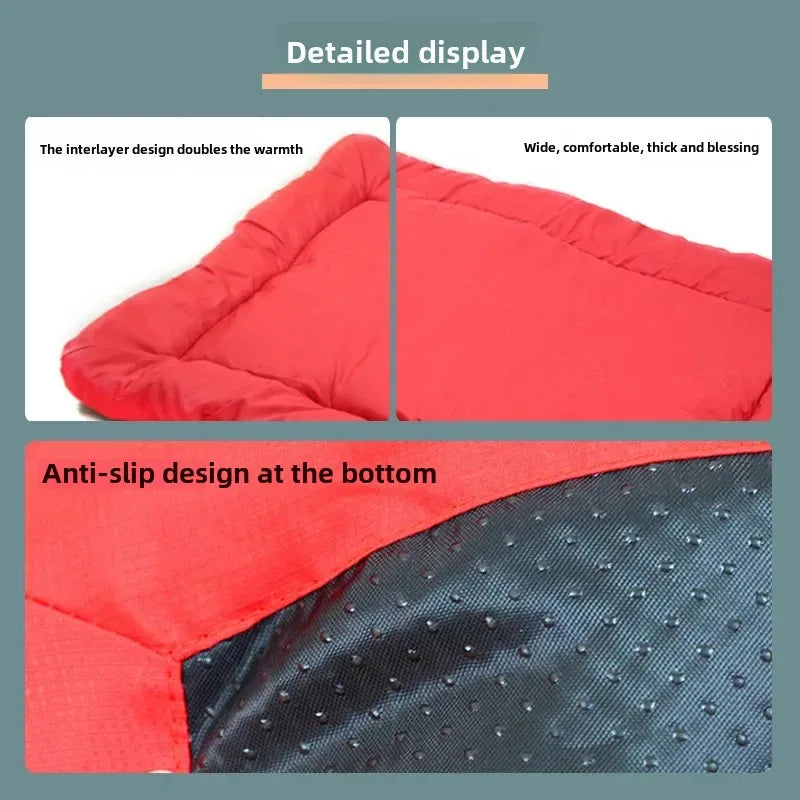 Coussin de couchage portable, imperméable et antidérapant pour animaux de compagnie