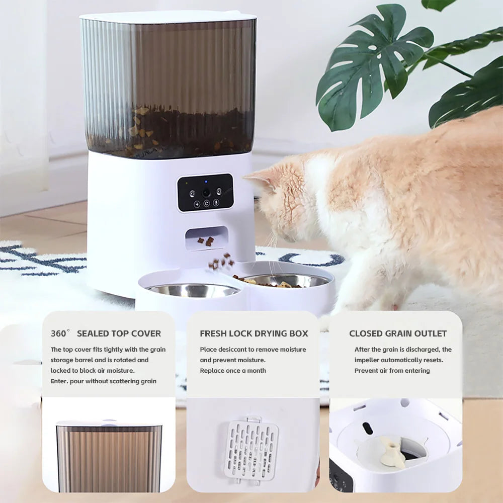 Distributeur automatique de croquettes 5L avec caméra