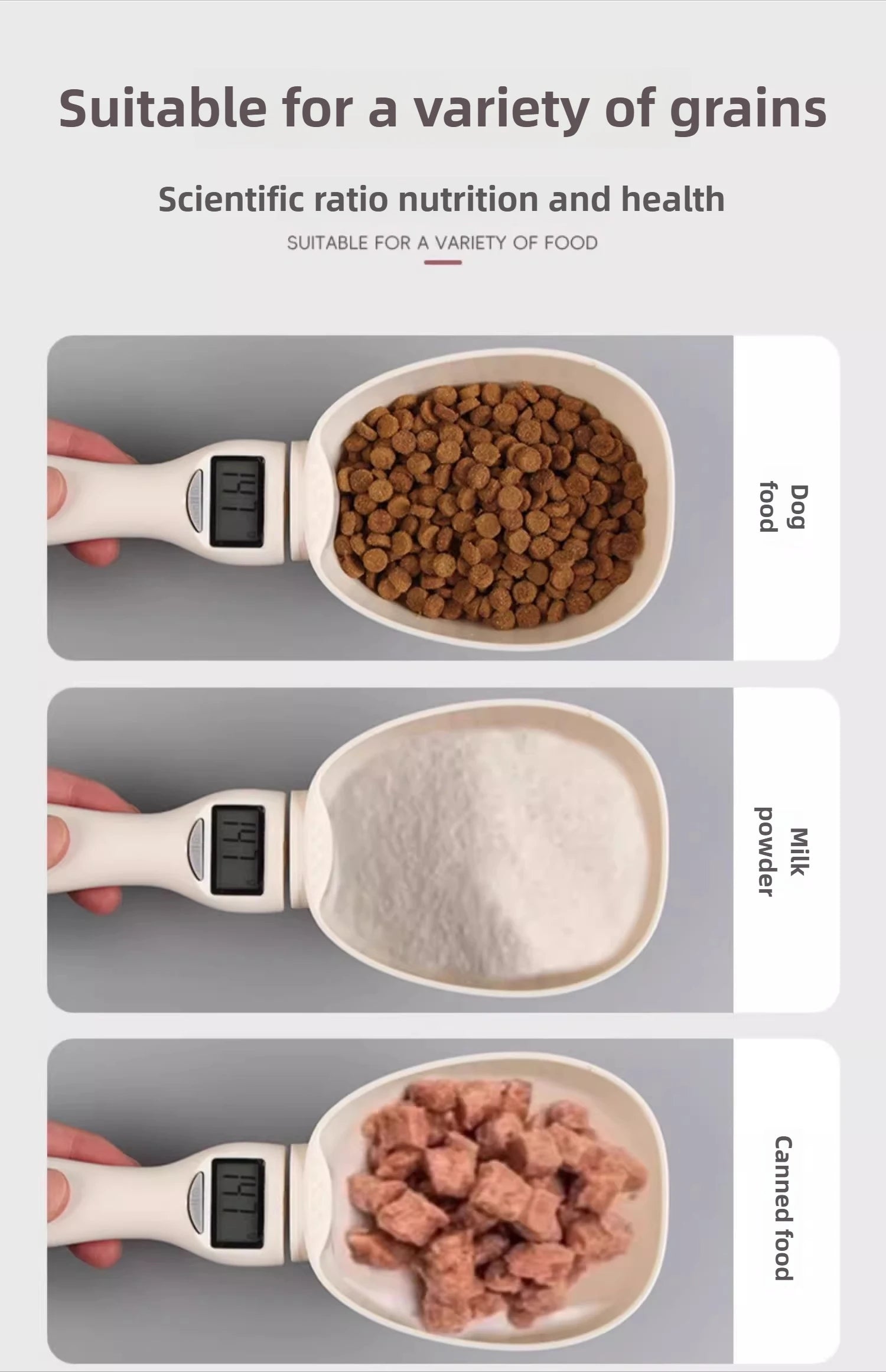 Cuillères doseuses électroniques intelligentes pour croquettes de chat et de chien