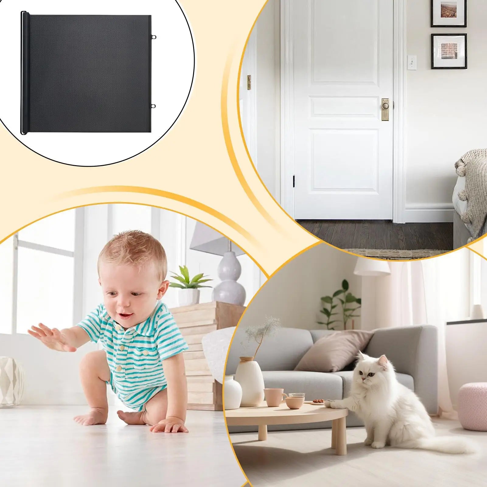 Barrière de sécurité rétractable pour animaux de compagnie