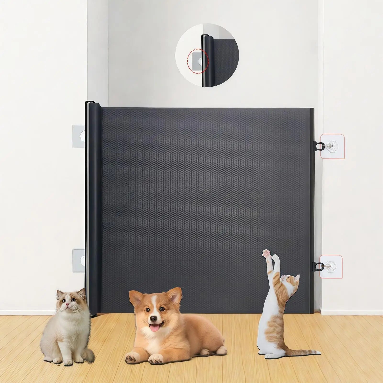 Barrière de sécurité rétractable pour animaux de compagnie
