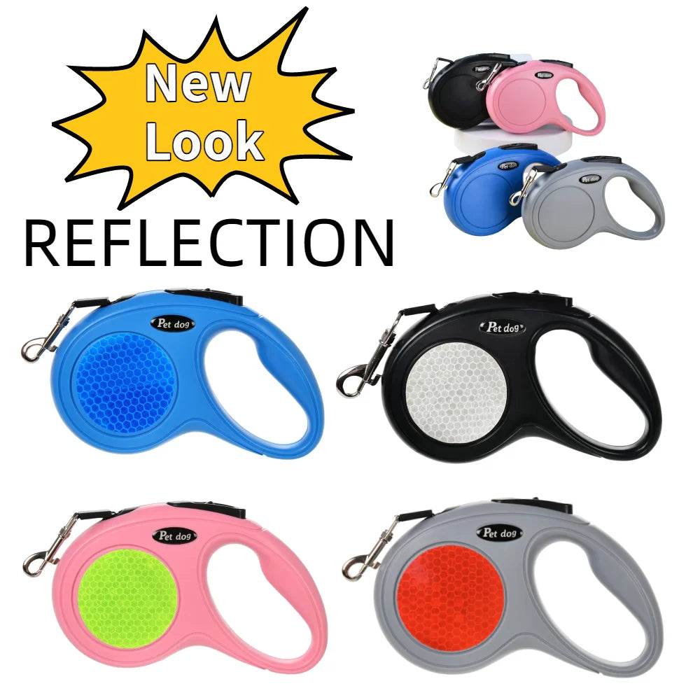 Laisse automatique rétractable pour chiens de petite et moyenne taille