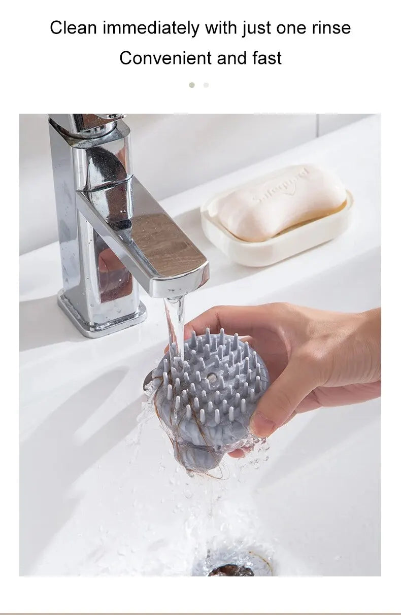 Brosse de bain pour animaux de compagnie (1 pièce) en silicone souple avec distributeur de shampoing et massage doux