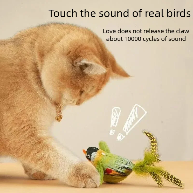 Oiseau interactif électrique en peluche avec gazouillis et ailes battantes