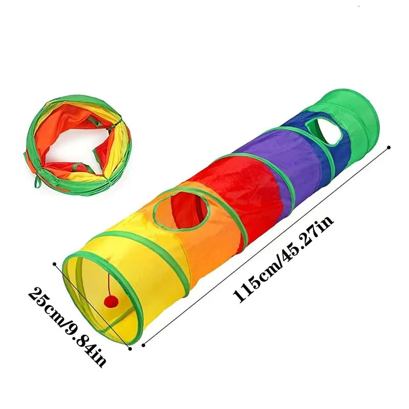 Tunnel pour chat pliable, jouet d'entraînement interactif et amusant