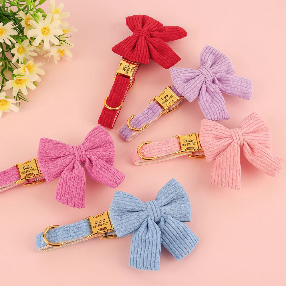 Collier personnalisé pour chien avec grand nœud papillon