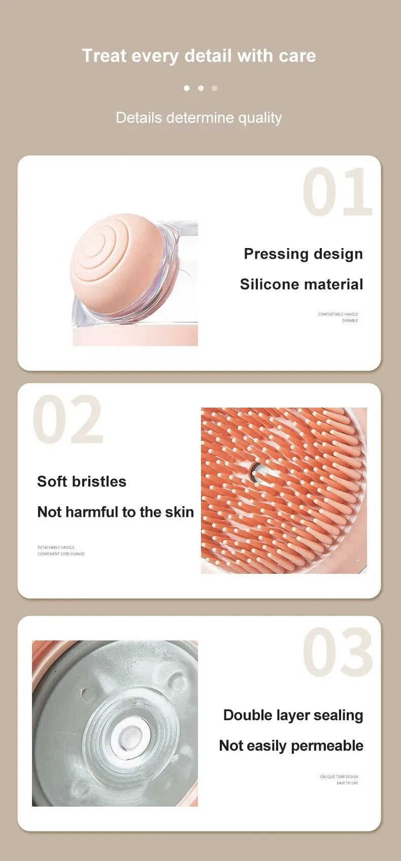 Brosse de bain pour animaux de compagnie (1 pièce) en silicone souple avec distributeur de shampoing et massage doux