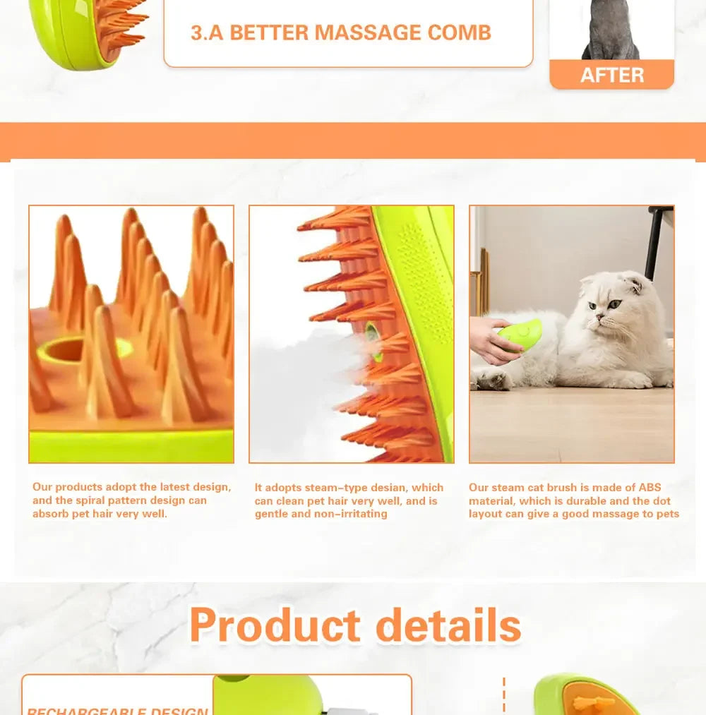 Brosse vapeur pour chat et chien