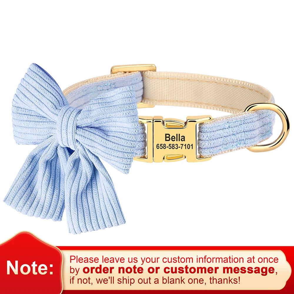 Collier personnalisé pour chien avec grand nœud papillon