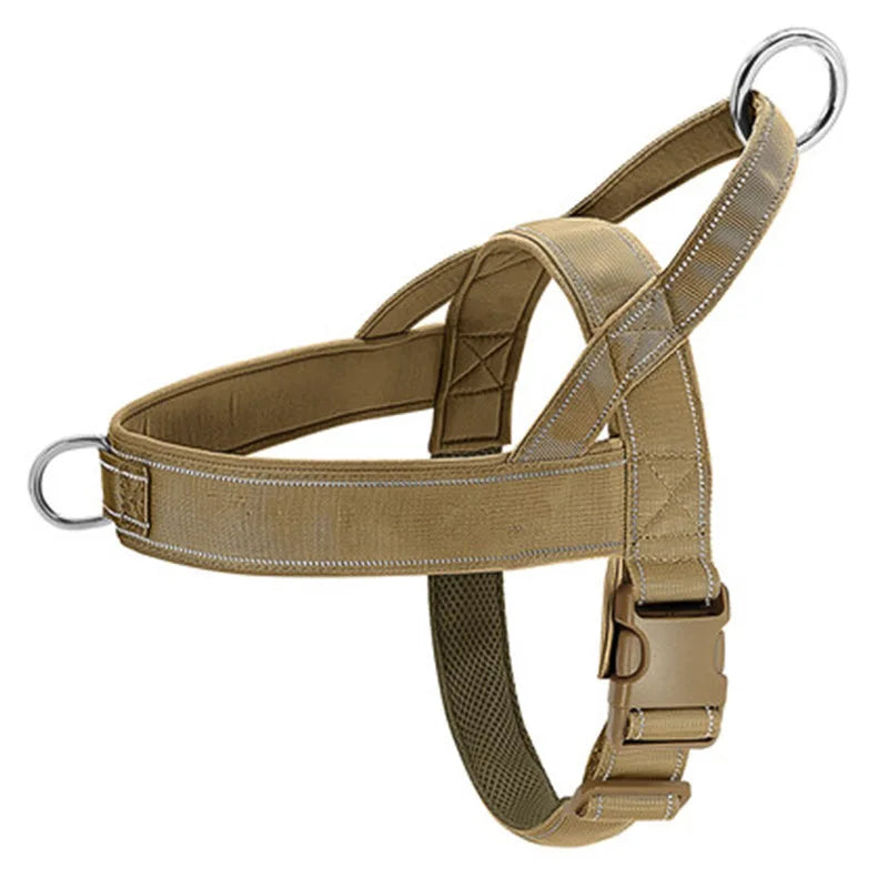Harnais tactique anti-traction pour chien - Nylon ajustable pour grands chiens