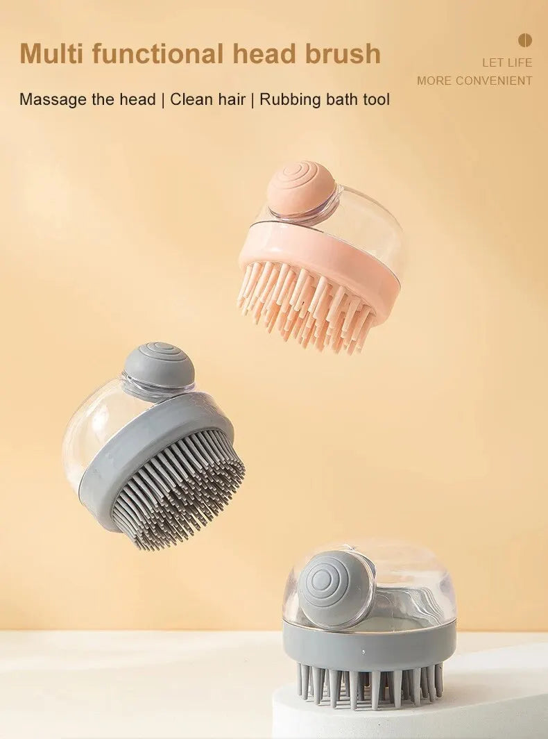 Brosse de bain pour animaux de compagnie (1 pièce) en silicone souple avec distributeur de shampoing et massage doux
