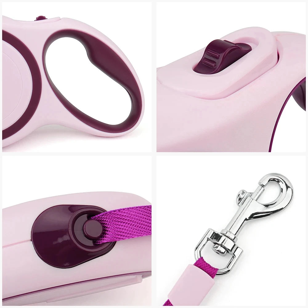 Laisse pour chien de 3 m ou 5 m en nylon résistant, pour chiots, chiens de petite, moyenne et grande taille