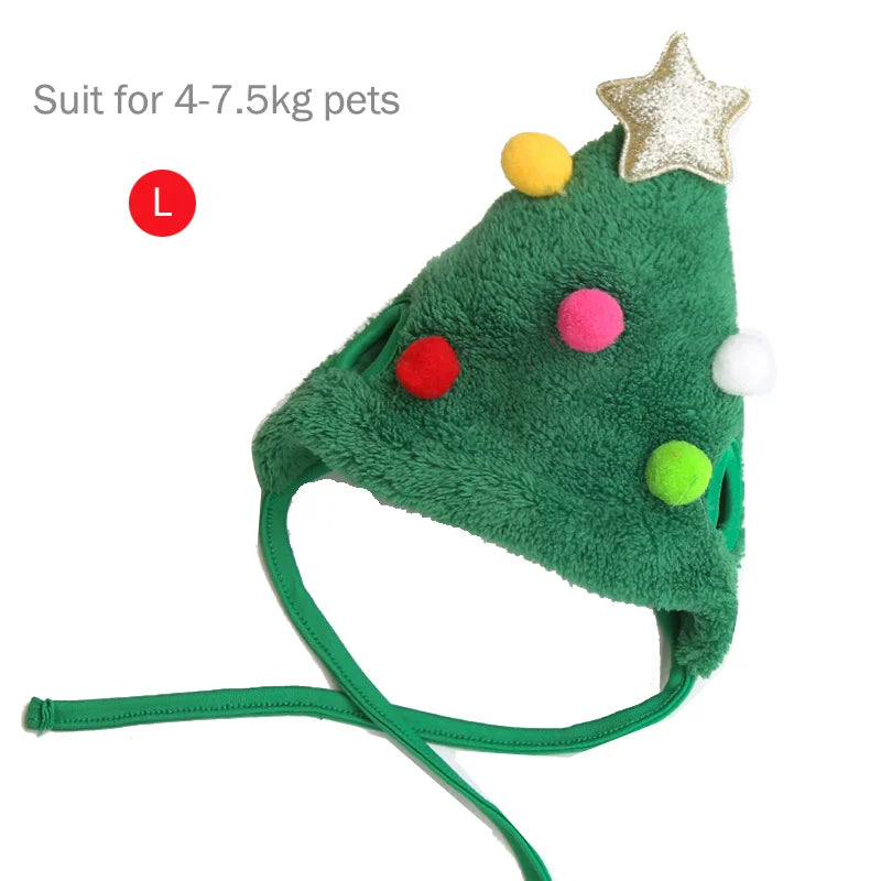 Chapeau de Noël amusant pour chien, bavoir de Père Noël pour animaux de compagnie