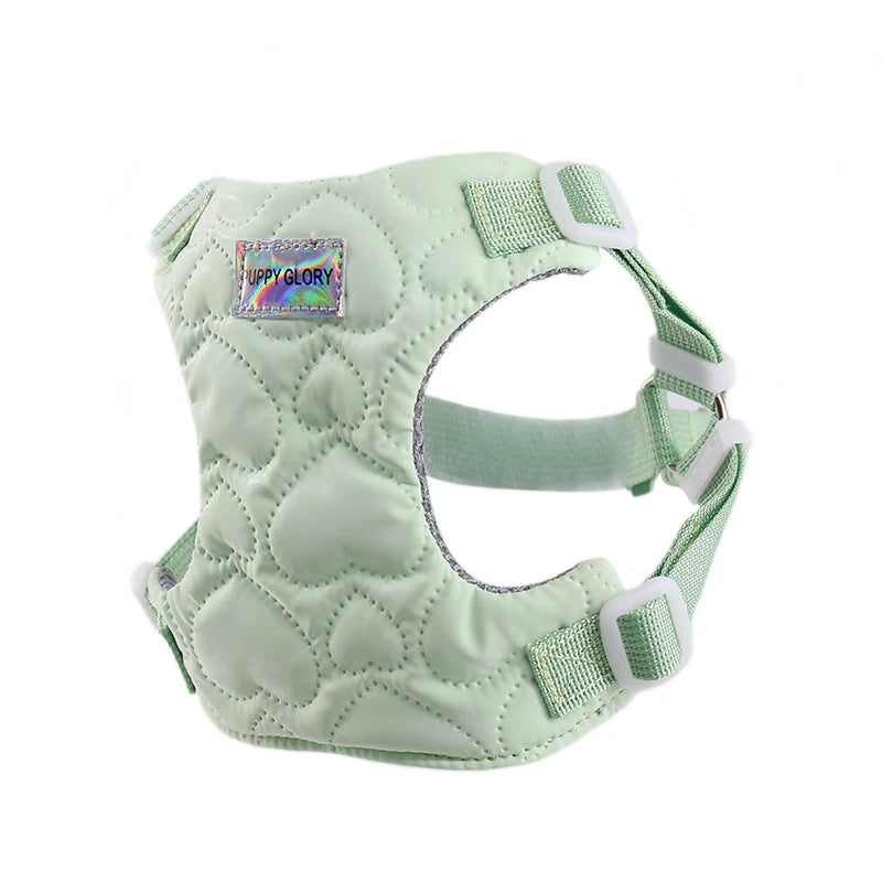 Harnais pour chien de petite et moyenne taille, motif cœur mignon, réglable, doublé en nylon