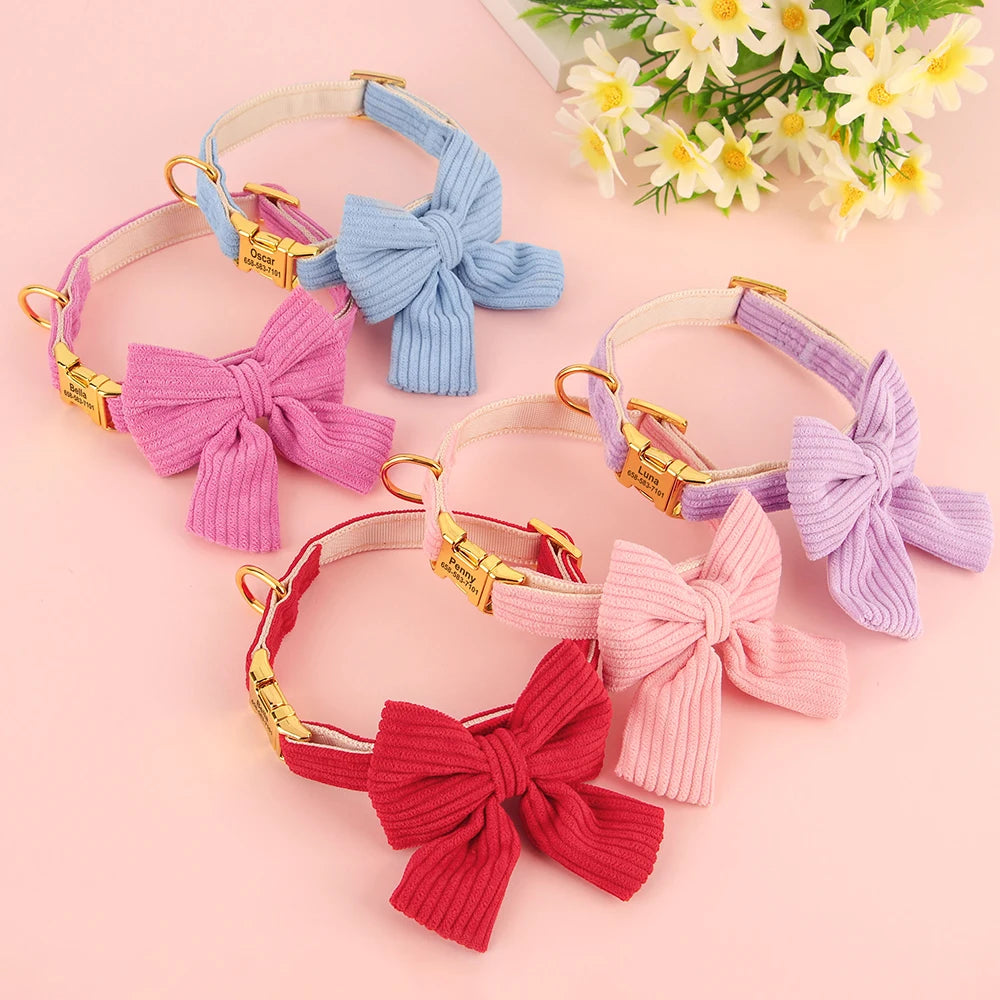 Collier personnalisé pour chien avec grand nœud papillon