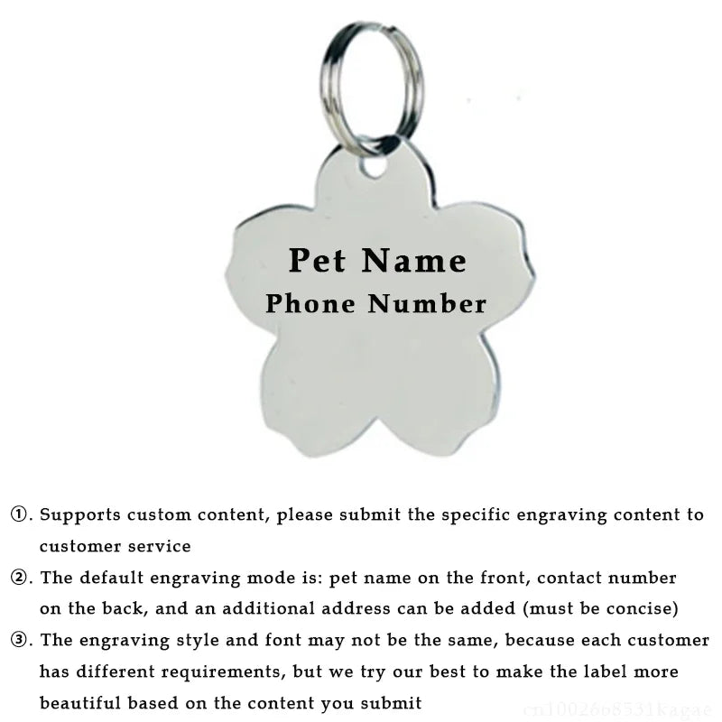 Plaque d'identification personnalisée pour chien et chat