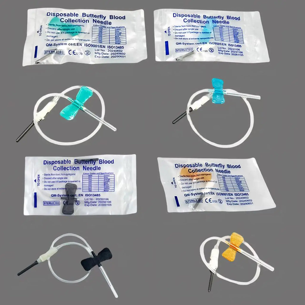 Lot de 50 aiguilles papillon à double ailettes jetables pour prélèvement sanguin chez les chats et les chiens