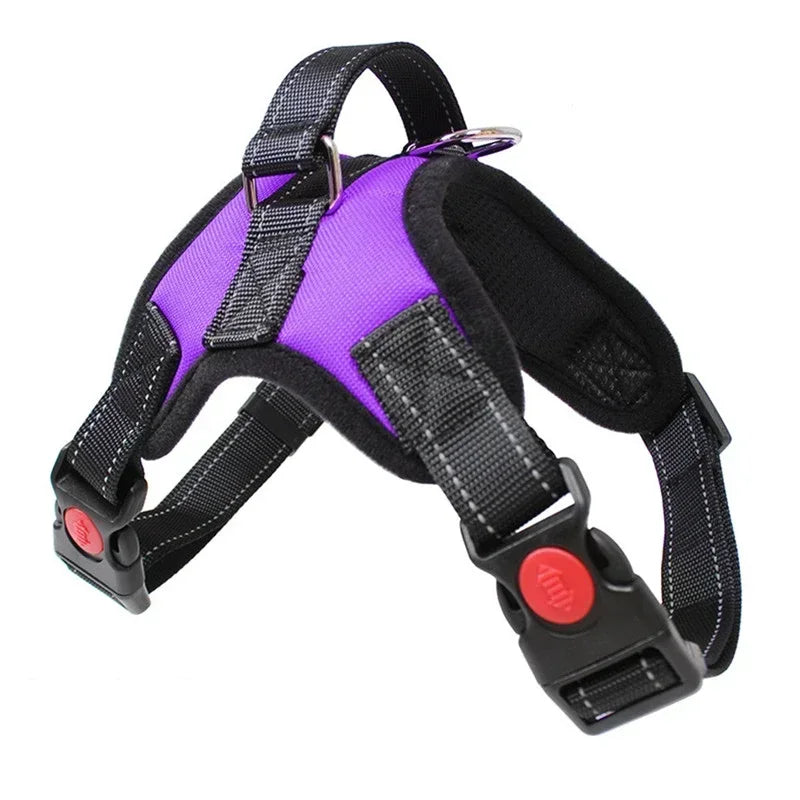 Harnais de selle réfléchissant et réglable pour chien, anti-traction