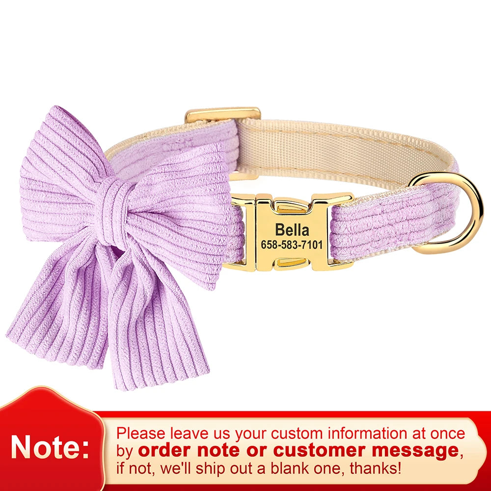 Collier personnalisé pour chien avec grand nœud papillon