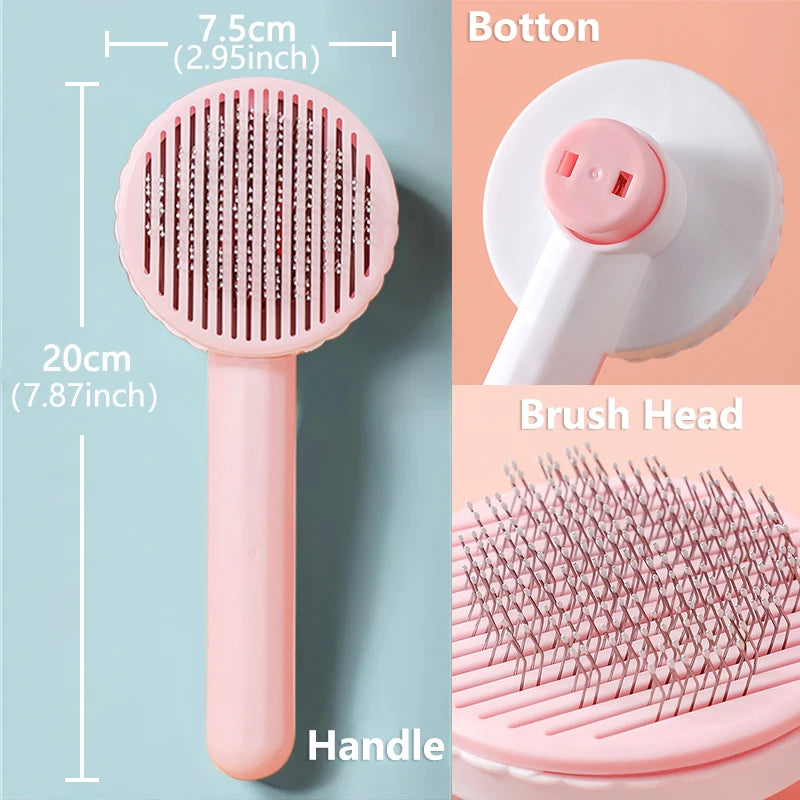 Brosse à poils pour chiens et chats, peigne en acier inoxydable pour le toilettage et l'entretien des chats à poils longs