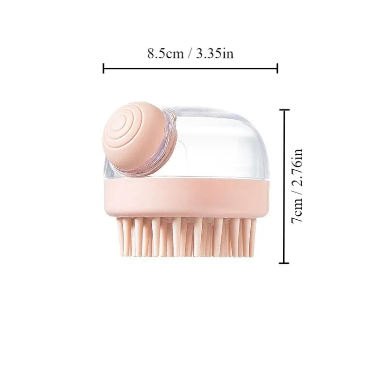Brosse de bain pour animaux de compagnie (1 pièce) en silicone souple avec distributeur de shampoing et massage doux
