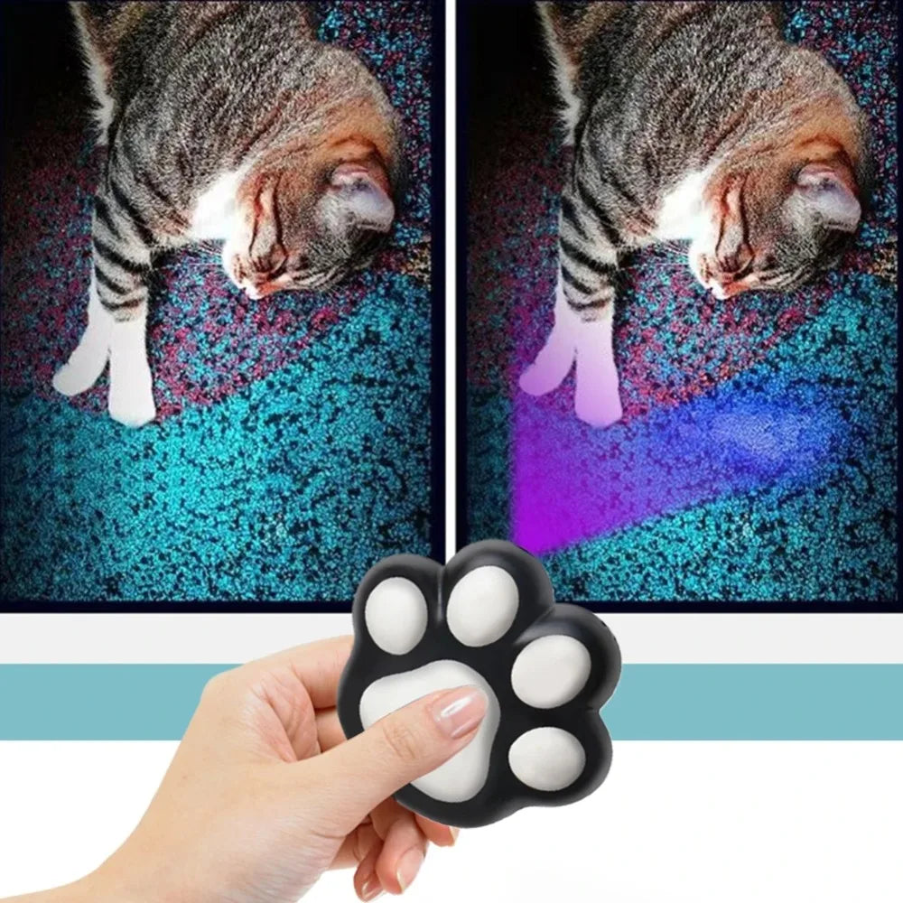 Jouet laser en forme de patte pour chat, rechargeable par USB