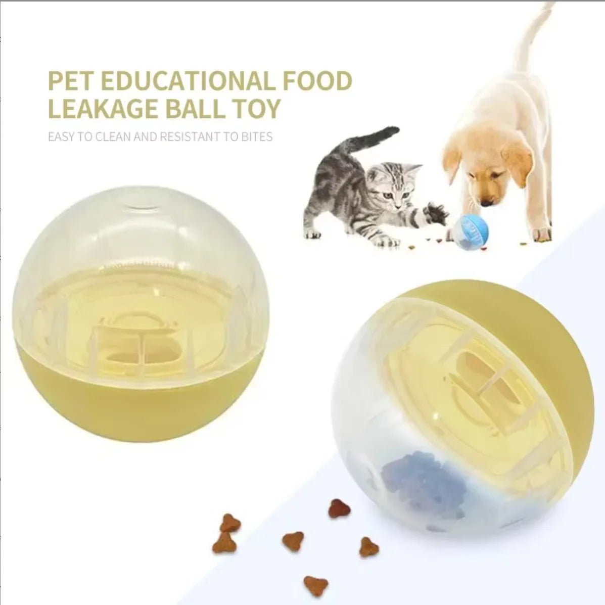 Jouet interactif pour chiens et chats : balles anti-fuite de nourriture