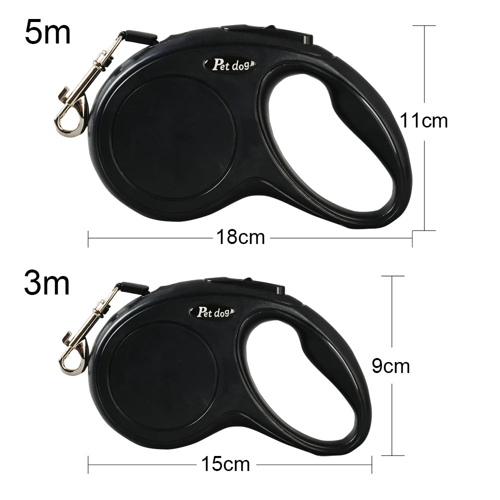 Laisse automatique rétractable pour chiens de petite et moyenne taille